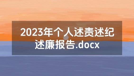 2023年个人述责述纪述廉报告.docx