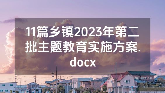 11篇乡镇2023年第二批主题教育实施方案.docx