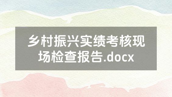 乡村振兴实绩考核现场检查报告.docx