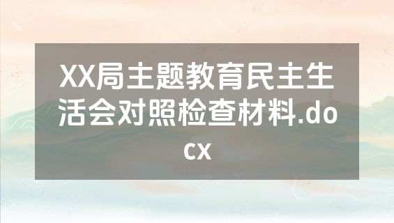 XX局主题教育民主生活会对照检查材料.docx