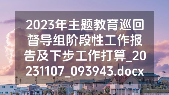 2023年主题教育巡回督导组阶段性工作报告及下步工作打算_20231107_093943.docx