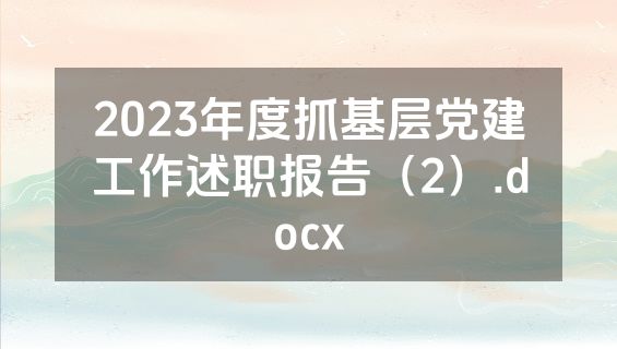 2023年度抓基层党建工作述职报告（2）.docx