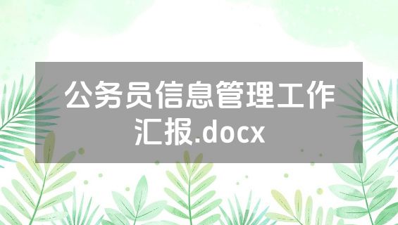 公务员信息管理工作汇报.docx