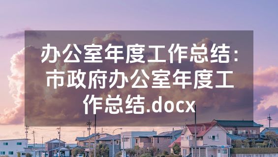 办公室年度工作总结：市政府办公室年度工作总结.docx