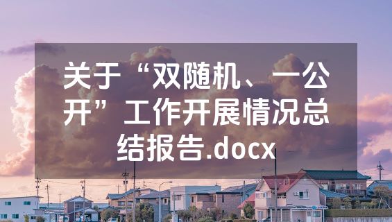 关于“双随机、一公开”工作开展情况总结报告.docx