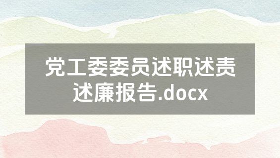 党工委委员述职述责述廉报告.docx