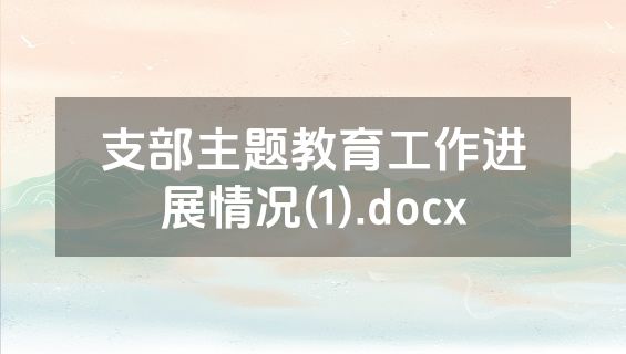 支部主题教育工作进展情况(1).docx