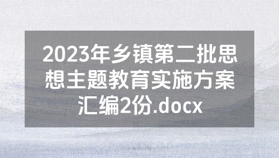 2023年乡镇第二批思想主题教育实施方案汇编2份.docx