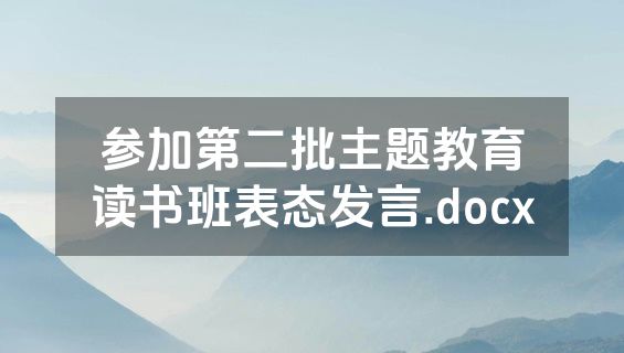 参加第二批主题教育读书班表态发言.docx