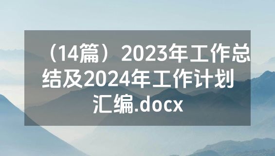 （14篇）2023年工作总结及2024年工作计划汇编.docx