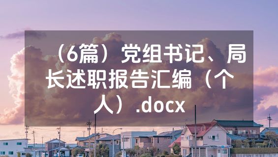 （6篇）党组书记、局长述职报告汇编（个人）.docx