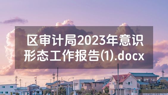 区审计局2023年意识形态工作报告(1).docx