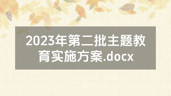 2023年第二批主题教育实施方案.docx