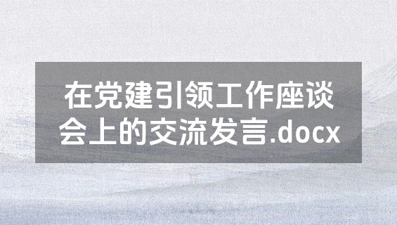 在党建引领工作座谈会上的交流发言.docx