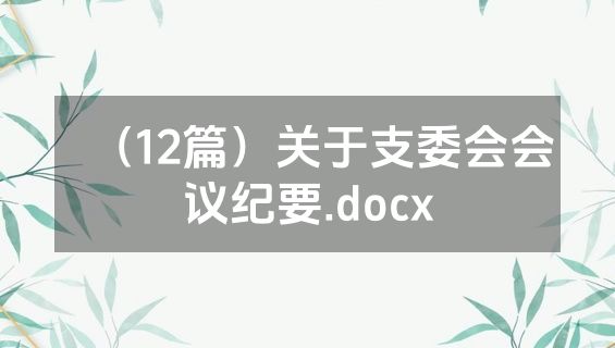 （12篇）关于支委会会议纪要.docx