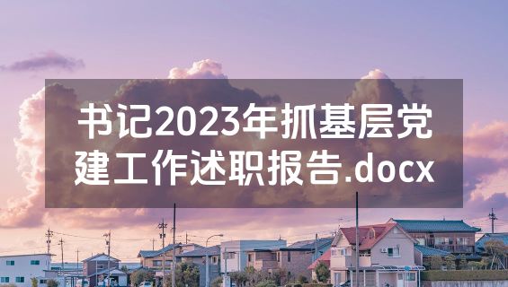 书记2023年抓基层党建工作述职报告.docx