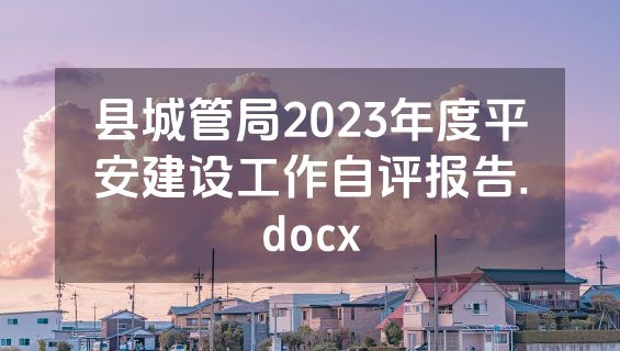 县城管局2023年度平安建设工作自评报告.docx