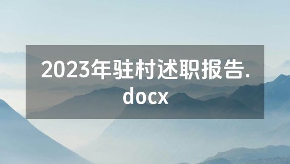 2023年驻村述职报告.docx
