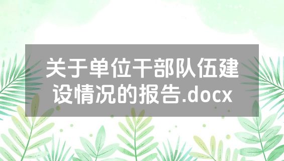 关于单位干部队伍建设情况的报告.docx