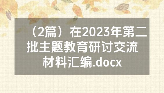 （2篇）在2023年第二批主题教育研讨交流材料汇编.docx
