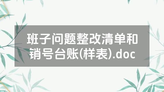 班子问题整改清单和销号台账(样表).doc