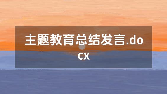主题教育总结发言.docx