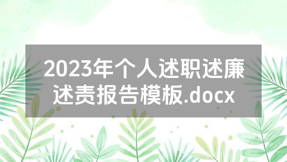 2023年个人述职述廉述责报告模板.docx