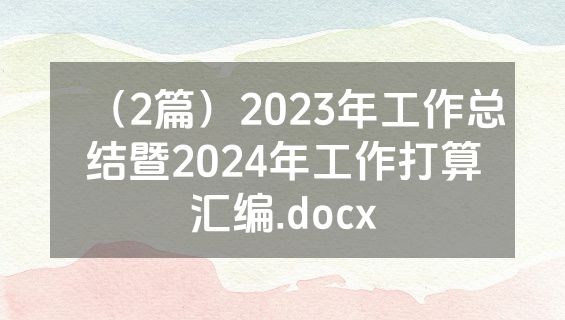 （2篇）2023年工作总结暨2024年工作打算汇编.docx
