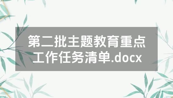第二批主题教育重点工作任务清单.docx
