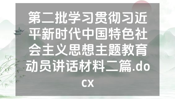 第二批学习贯彻习近平新时代中国特色社会主义思想主题教育动员讲话材料二篇.docx