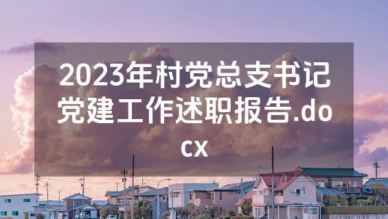 2023年村党总支书记党建工作述职报告.docx