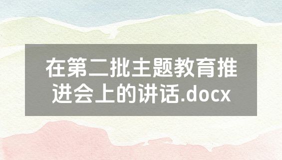 在第二批主题教育推进会上的讲话.docx