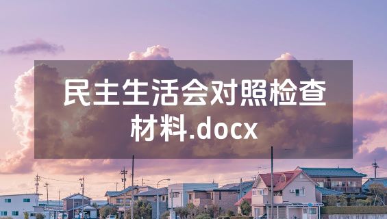 民主生活会对照检查材料.docx
