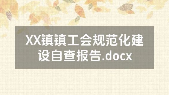 XX镇镇工会规范化建设自查报告.docx