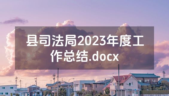 县司法局2023年度工作总结.docx