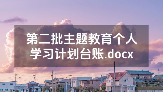 第二批主题教育个人学习计划台账.docx