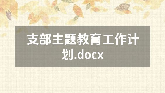 支部主题教育工作计划.docx