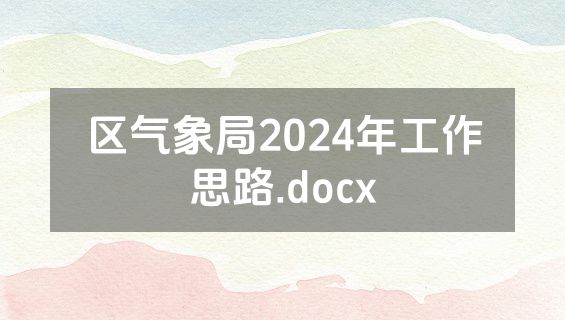 区气象局2024年工作思路.docx
