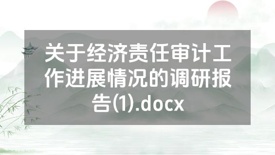 关于经济责任审计工作进展情况的调研报告(1).docx