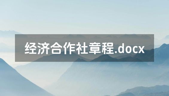 经济合作社章程.docx