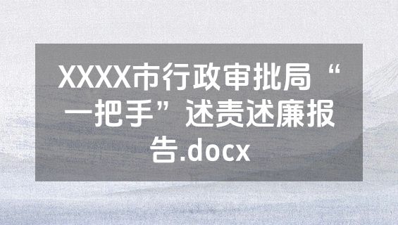 XXXX市行政审批局“一把手”述责述廉报告.docx