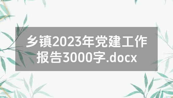乡镇2023年党建工作报告3000字.docx