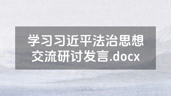学习习近平法治思想交流研讨发言.docx