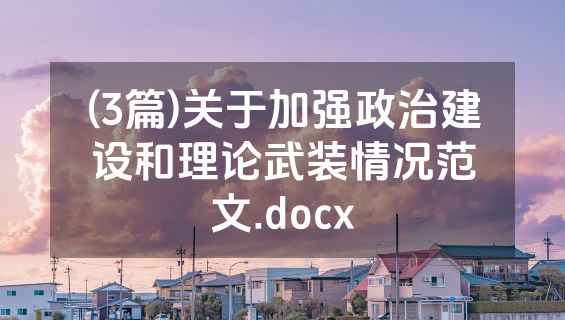 (3篇)关于加强政治建设和理论武装情况范文.docx