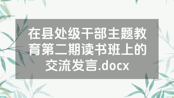 在县处级干部主题教育第二期读书班上的交流发言.docx