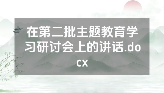 在第二批主题教育学习研讨会上的讲话.docx
