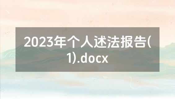 2023年个人述法报告(1).docx