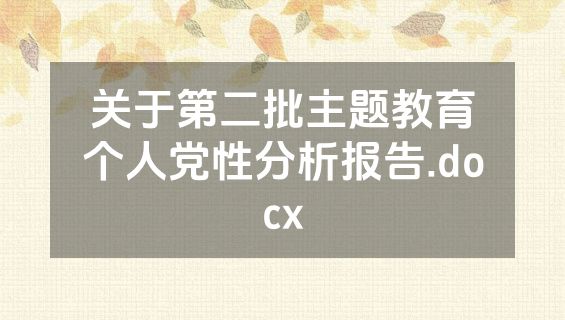 关于第二批主题教育个人党性分析报告.docx