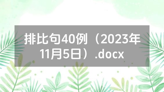 排比句40例（2023年11月5日）.docx