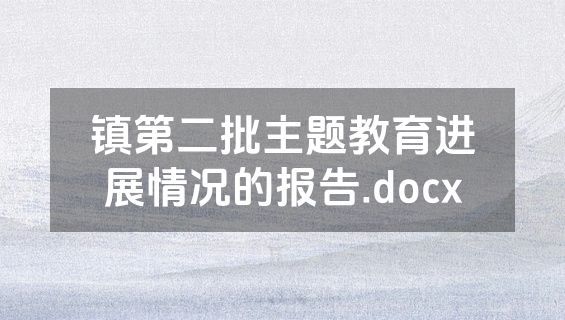 镇第二批主题教育进展情况的报告.docx